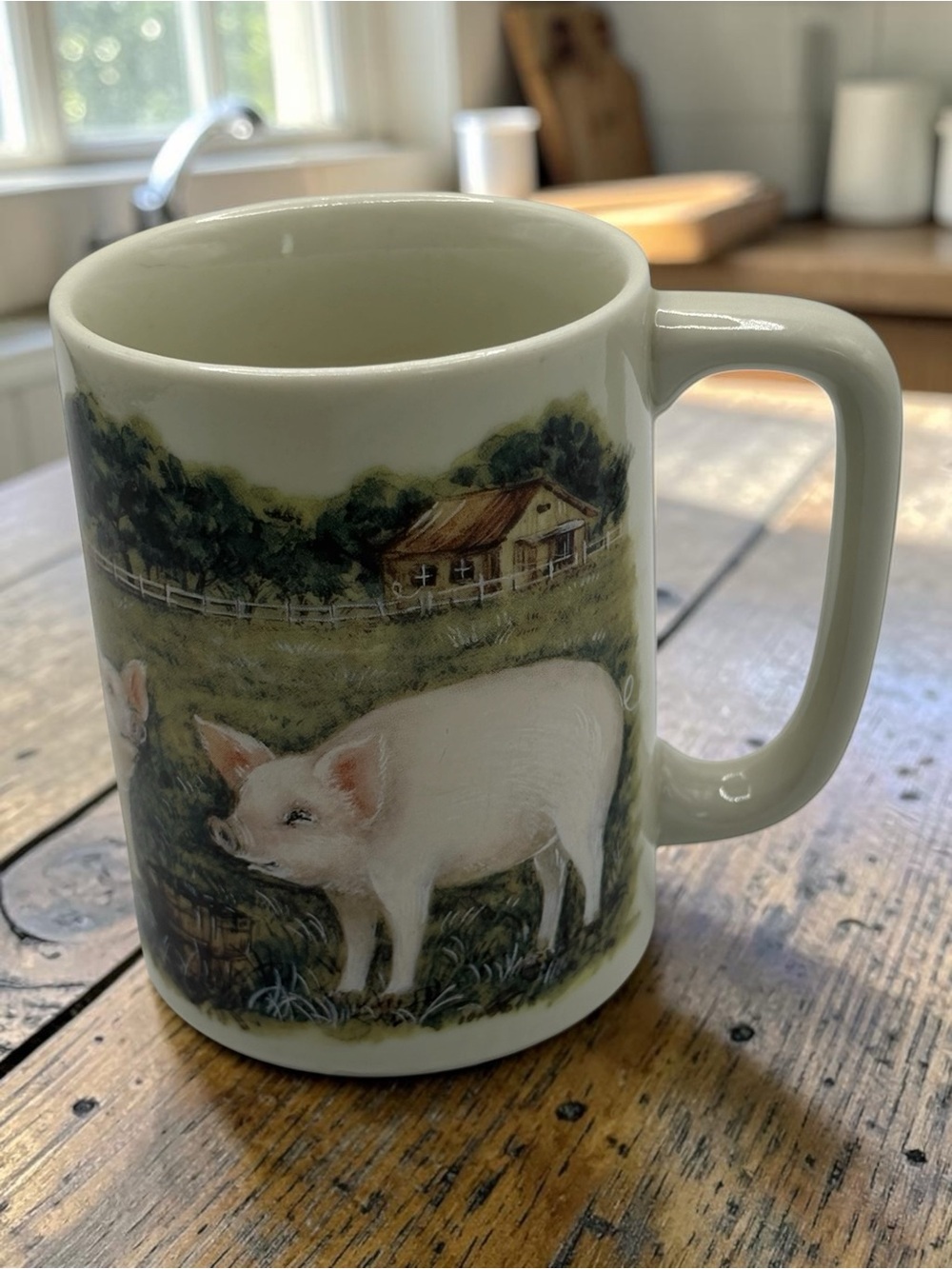 VTG 80’s Otagiri Farm Life Country Pastoral Hog Pig Ceramic Coffee Mug Japan 8oz